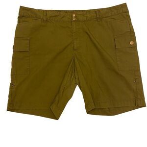 Eddie‎ Bauer Army Green Cargo Trail Flat Front Shorts Size 18